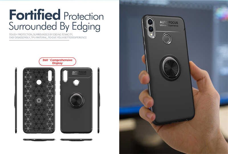 Huawei Honor 8C Kılıf Zore Ravel Silikon Kapak Siyah-Rose Gold