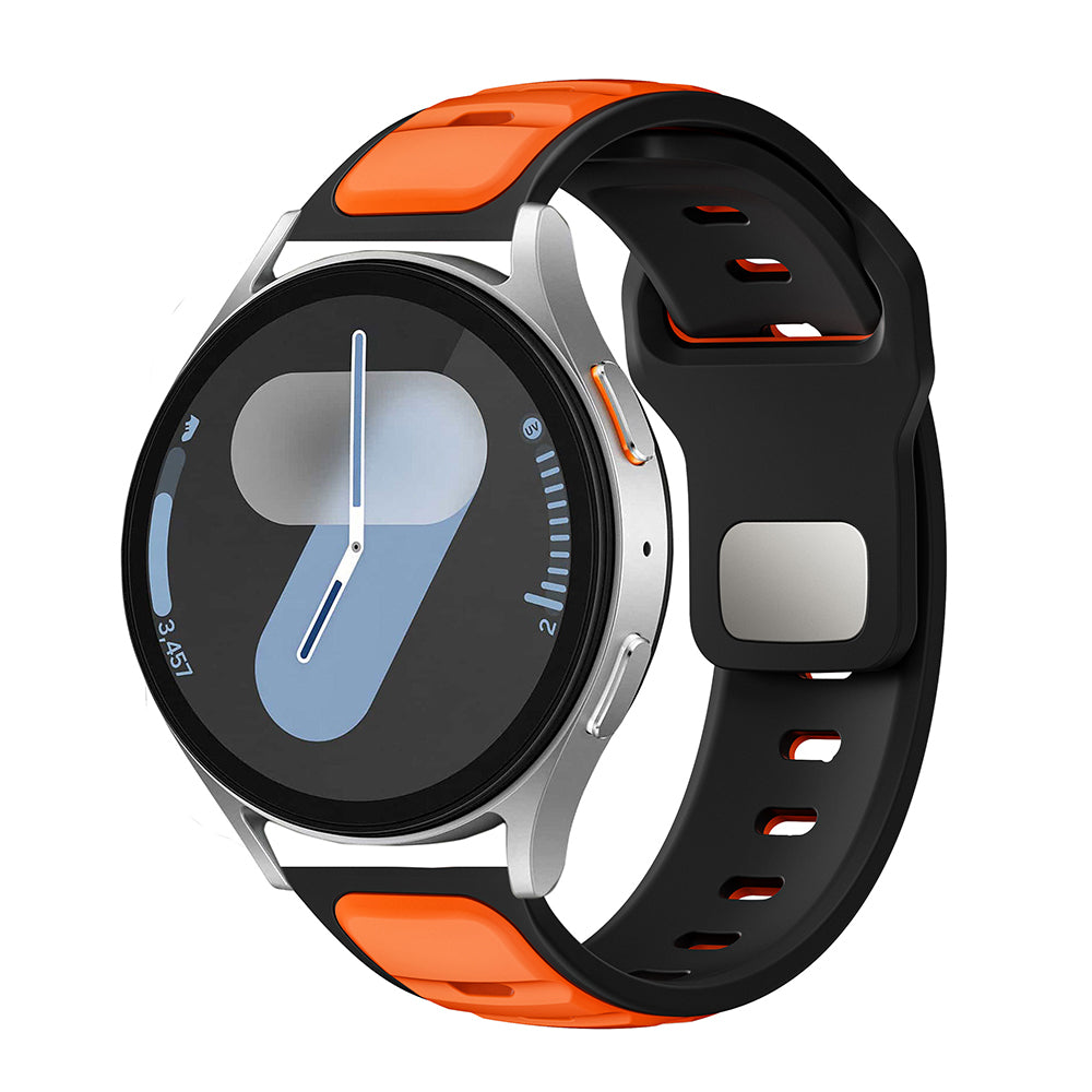 Huawei Honor Magic 2 46mm Zore KRD-135 22mm Silikon Kordon Strap Kayış Siyah-Turuncu