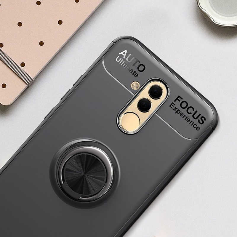 Huawei Mate 20 Lite Kılıf Zore Ravel Silikon Kapak Siyah-Rose Gold