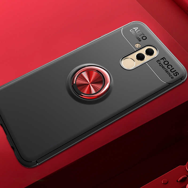 Huawei Mate 20 Lite Kılıf Zore Ravel Silikon Kapak Siyah-Kırmızı