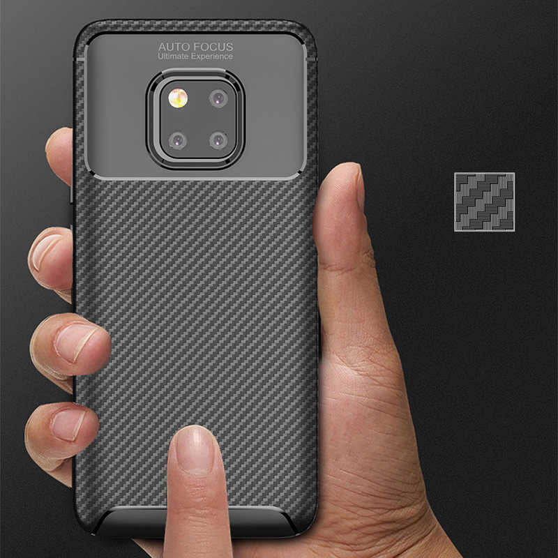 Huawei Mate 20 Pro Kılıf Zore Negro Silikon Kapak Lacivert