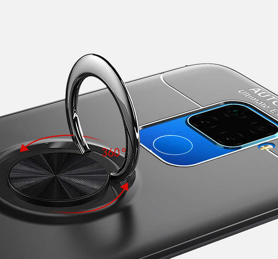 Huawei Mate 30 Lite Kılıf Zore Ravel Silikon Kapak Siyah-Kırmızı
