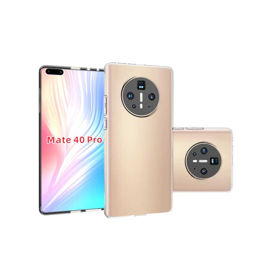 Huawei Mate 40 Pro Kılıf Zore Süper Silikon Kapak Renksiz