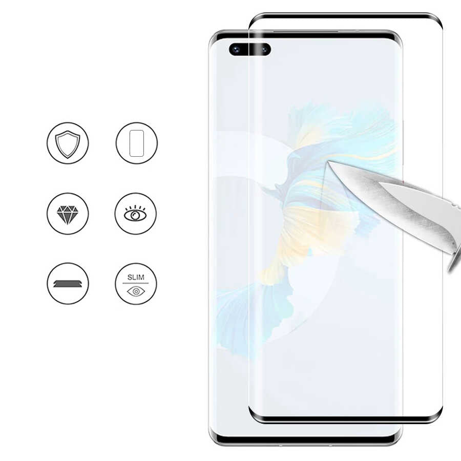 Huawei Mate 40 Pro Zore Süper Pet Ekran Koruyucu Jelatin Siyah