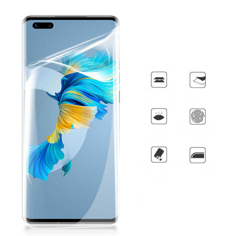 Huawei Mate 40 Pro Zore Süper Pet Ekran Koruyucu Jelatin Siyah