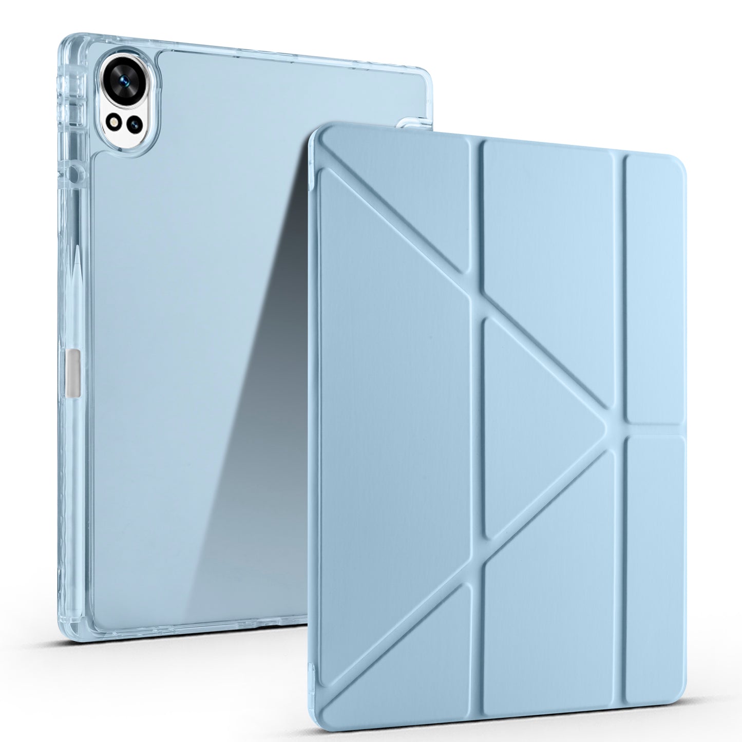 Huawei Matepad 12X Kılıf Zore Tri Folding Kalem Bölmeli Standlı Kılıf Mavi