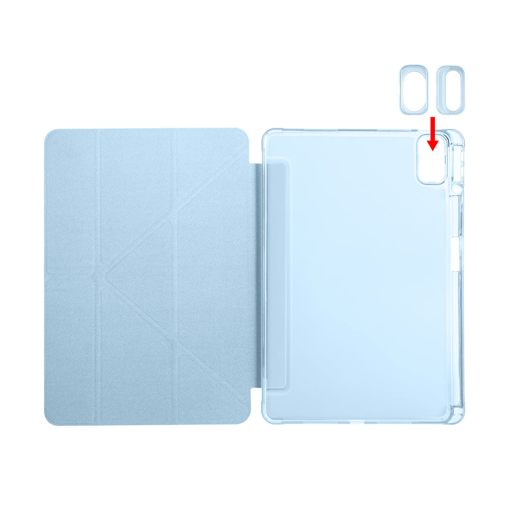 Huawei Matepad SE 11 Kılıf Zore Tri Folding Kalem Bölmeli Standlı Kılıf Lacivert