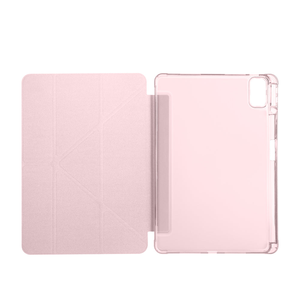 Huawei Matepad SE 11 Kılıf Zore Tri Folding Kalem Bölmeli Standlı Kılıf Rose Gold