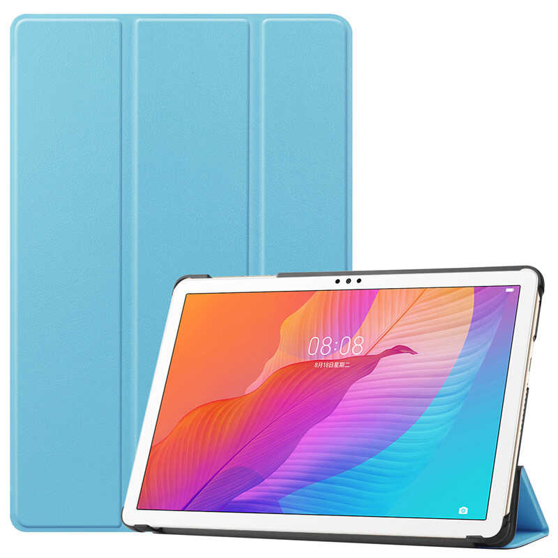 Huawei MatePad T10 Zore Smart Cover Standlı 1-1 Kılıf Gri