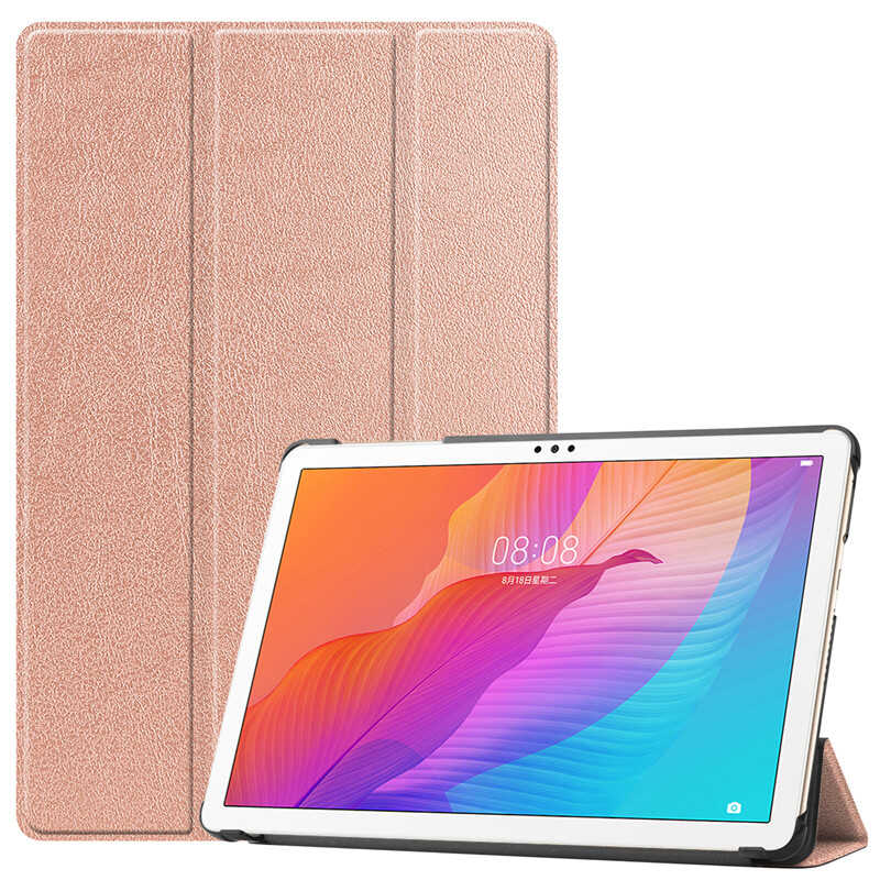 Huawei MatePad T10 Zore Smart Cover Standlı 1-1 Kılıf Rose Gold
