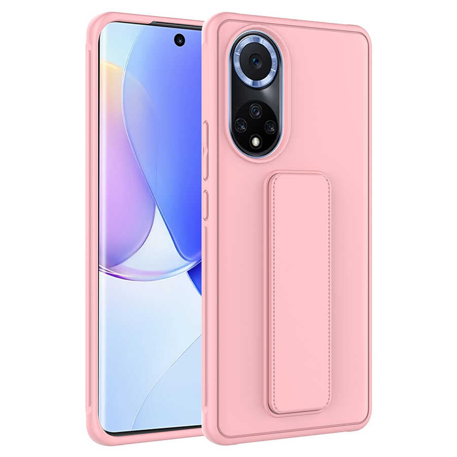 Huawei Nova 9 Kılıf Zore Qstand Kapak Pembe
