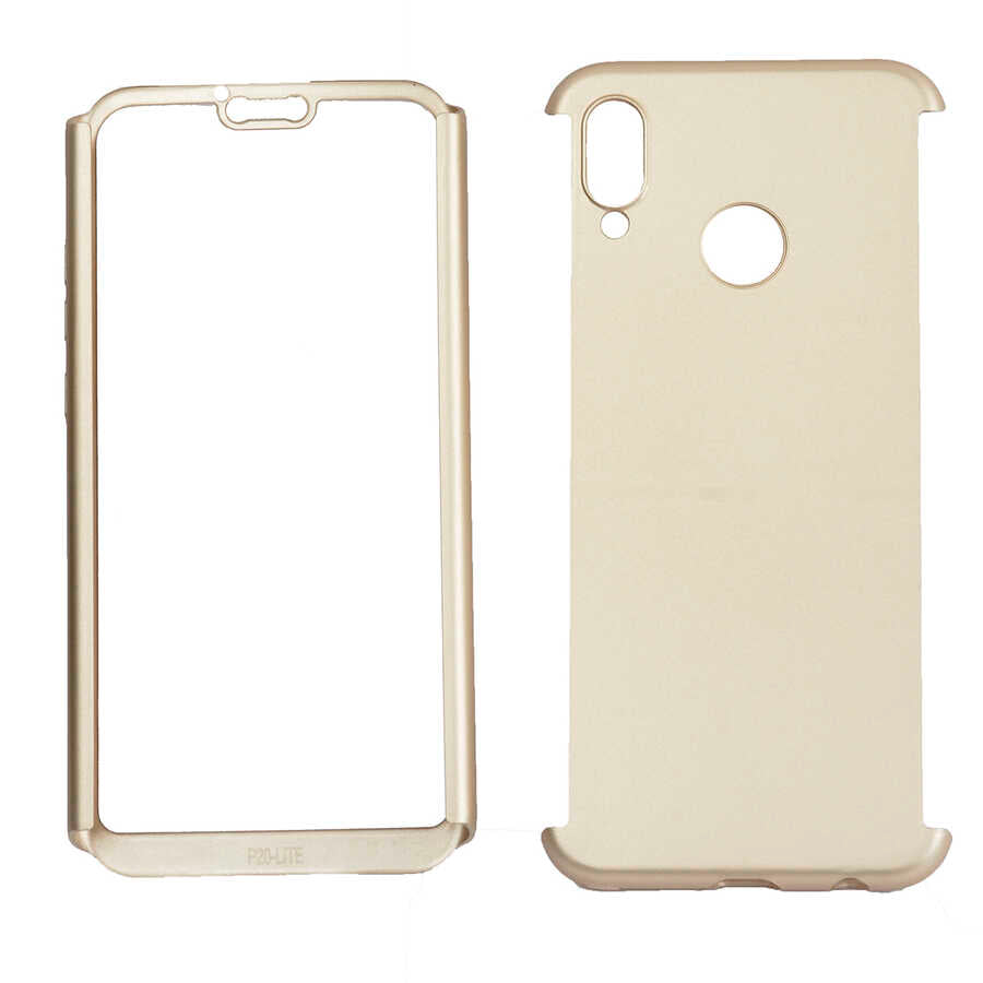 Huawei P Smart 2019 Kılıf Zore 360 3 Parçalı Rubber Kapak Gri