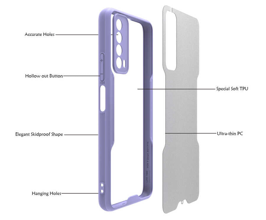 Huawei P Smart 2021 Kılıf Zore Parfe Kapak Siyah
