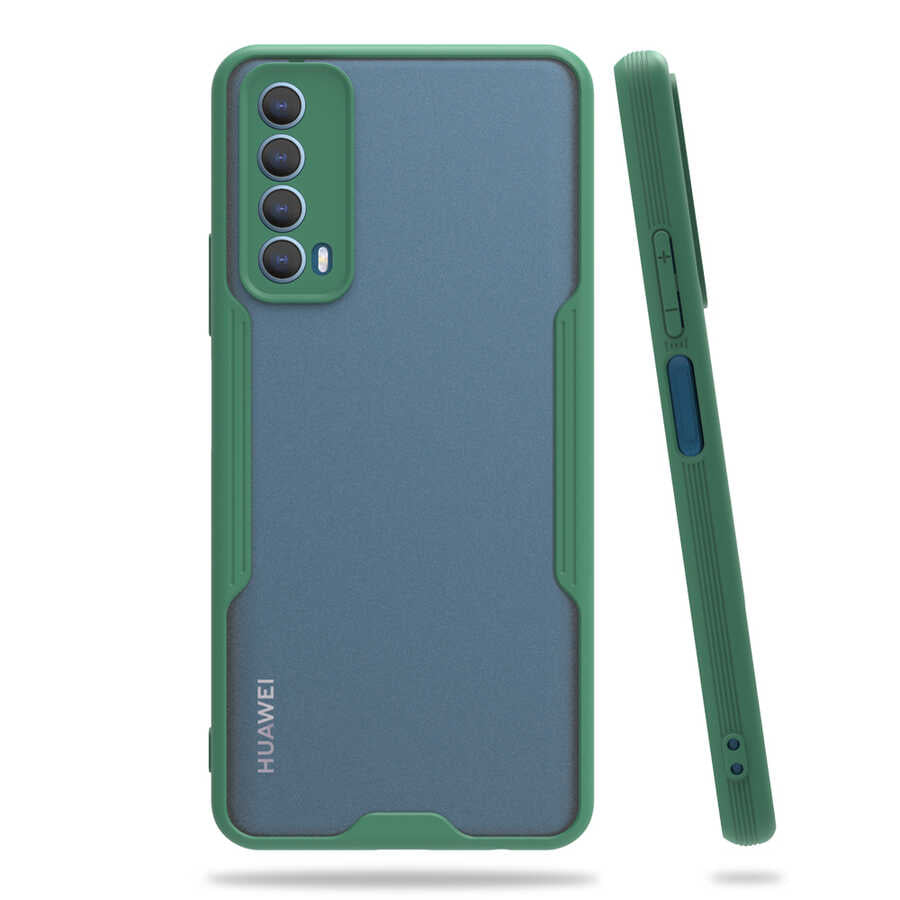 Huawei P Smart 2021 Kılıf Zore Parfe Kapak Koyu Yeşil