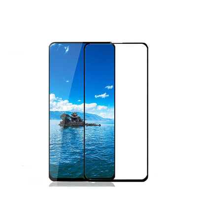 Huawei P Smart Pro 2019 Zore Kenarları Kırılmaya Dayanıklı Cam Ekran Koruyucu Siyah
