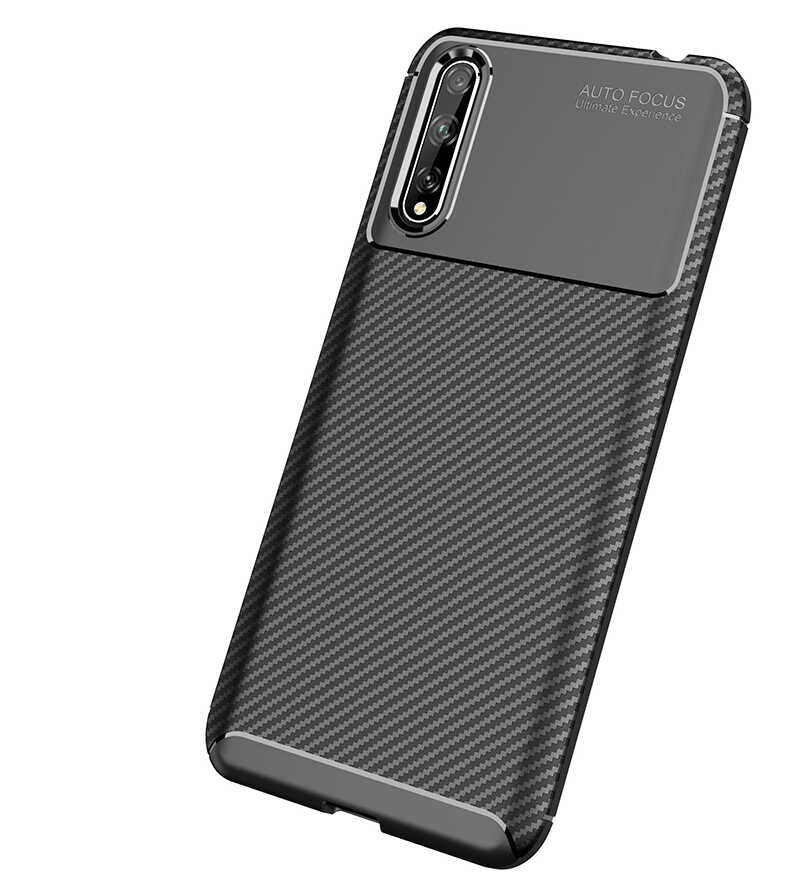 Huawei P Smart S (Y8P) Kılıf Zore Negro Silikon Kapak Kahverengi