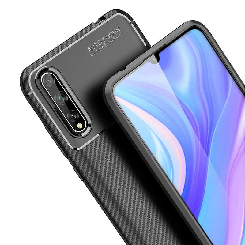 Huawei P Smart S (Y8P) Kılıf Zore Negro Silikon Kapak Kahverengi