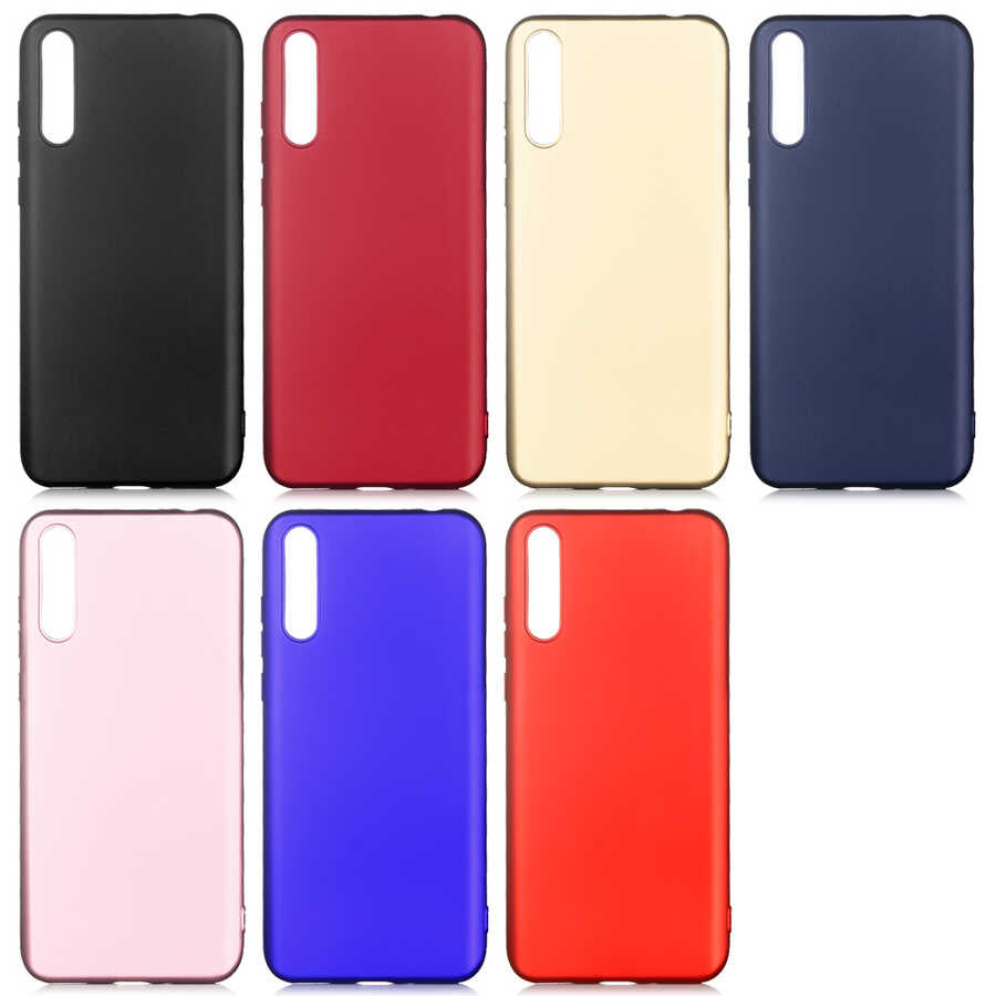 Huawei P Smart S (Y8P) Kılıf Zore Premier Silikon Kapak Saks Mavi