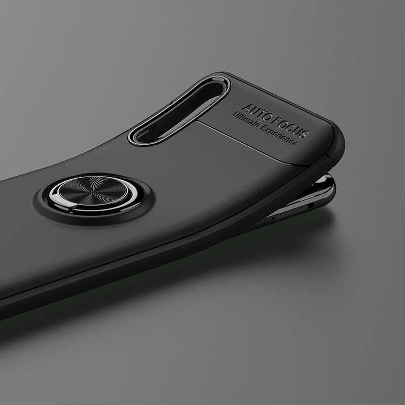 Huawei P Smart S (Y8P) Kılıf Zore Ravel Silikon Kapak Siyah-Mavi