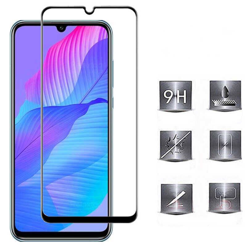 Huawei P Smart S (Y8P) Zore Kenarları Kırılmaya Dayanıklı Cam Ekran Koruyucu Siyah