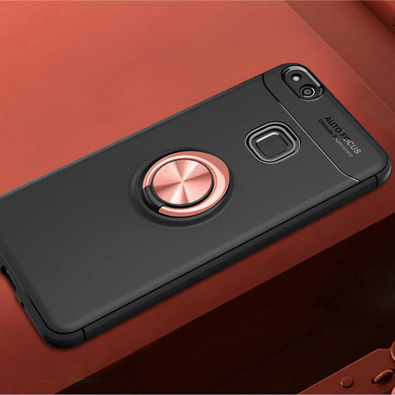 Huawei P10 Lite Kılıf Zore Ravel Silikon Kapak Siyah-Rose Gold