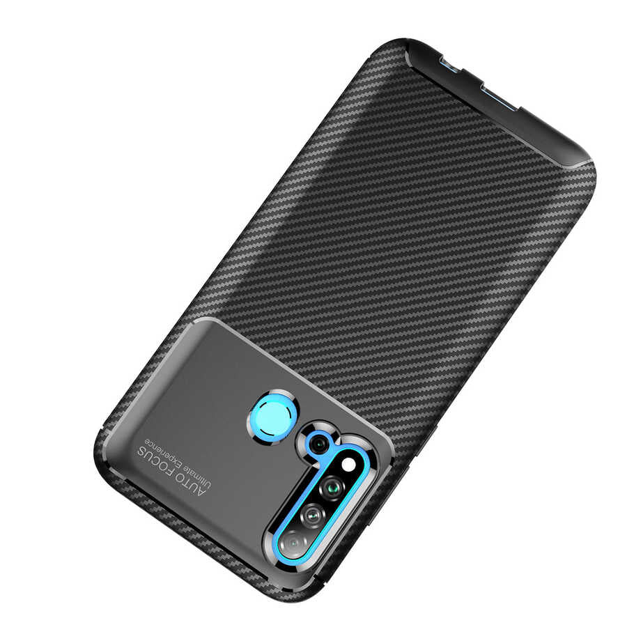 Huawei P20 Lite 2019 Kılıf Zore Negro Silikon Kapak Kahverengi