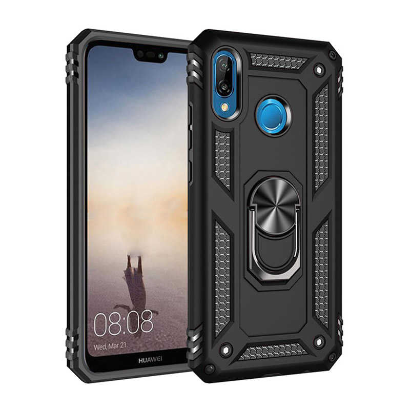 Huawei P20 Lite Kılıf Zore Vega Kapak Siyah