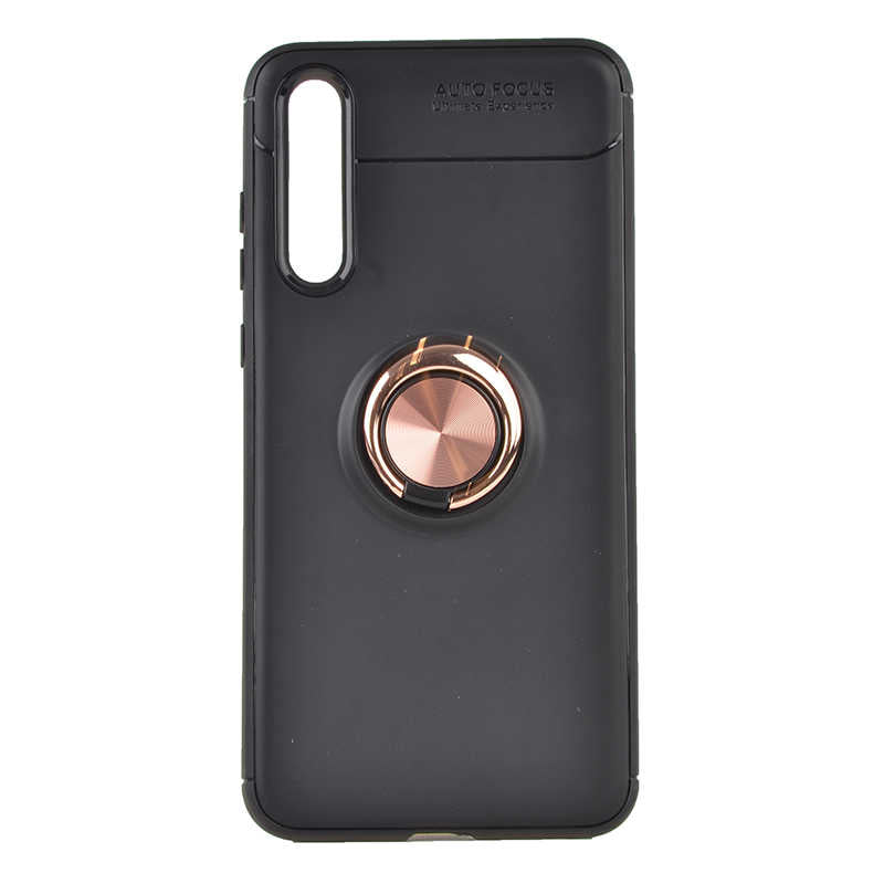 Huawei P20 Pro Kılıf Zore Ravel Silikon Kapak Siyah-Rose Gold