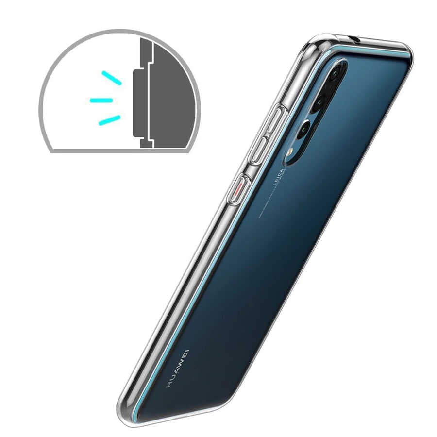 Huawei P20 Pro Kılıf Zore Süper Silikon Kapak Renksiz