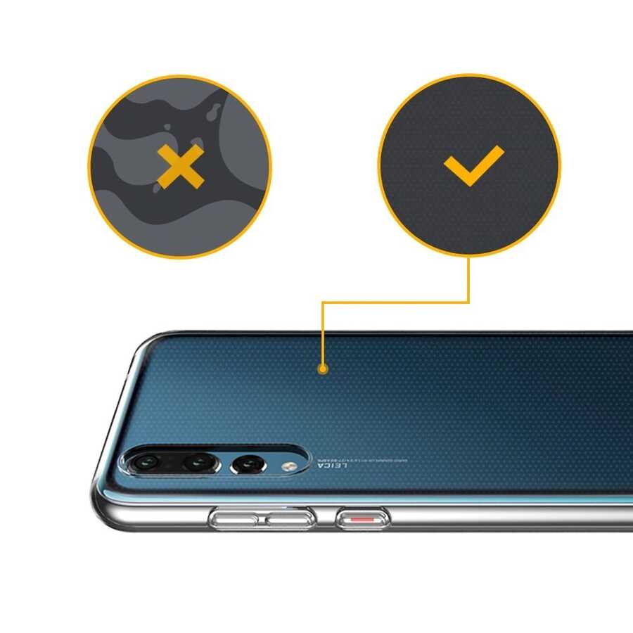 Huawei P20 Pro Kılıf Zore Süper Silikon Kapak Renksiz