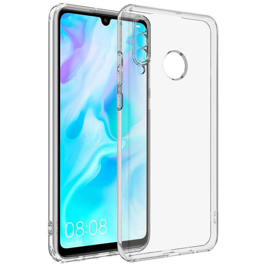 Huawei P30 Lite Kılıf Zore Kamera Korumalı Süper Silikon Kapak Renksiz