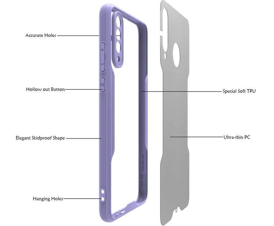 Huawei P30 Lite Kılıf Zore Parfe Kapak Sarı