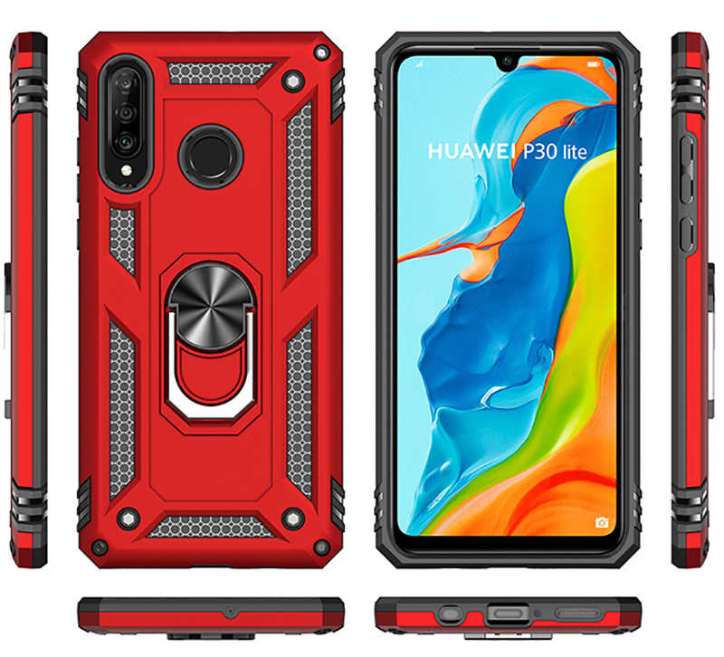 Huawei P30 Lite Kılıf Zore Vega Kapak Kırmızı
