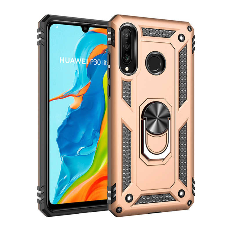 Huawei P30 Lite Kılıf Zore Vega Kapak Gold