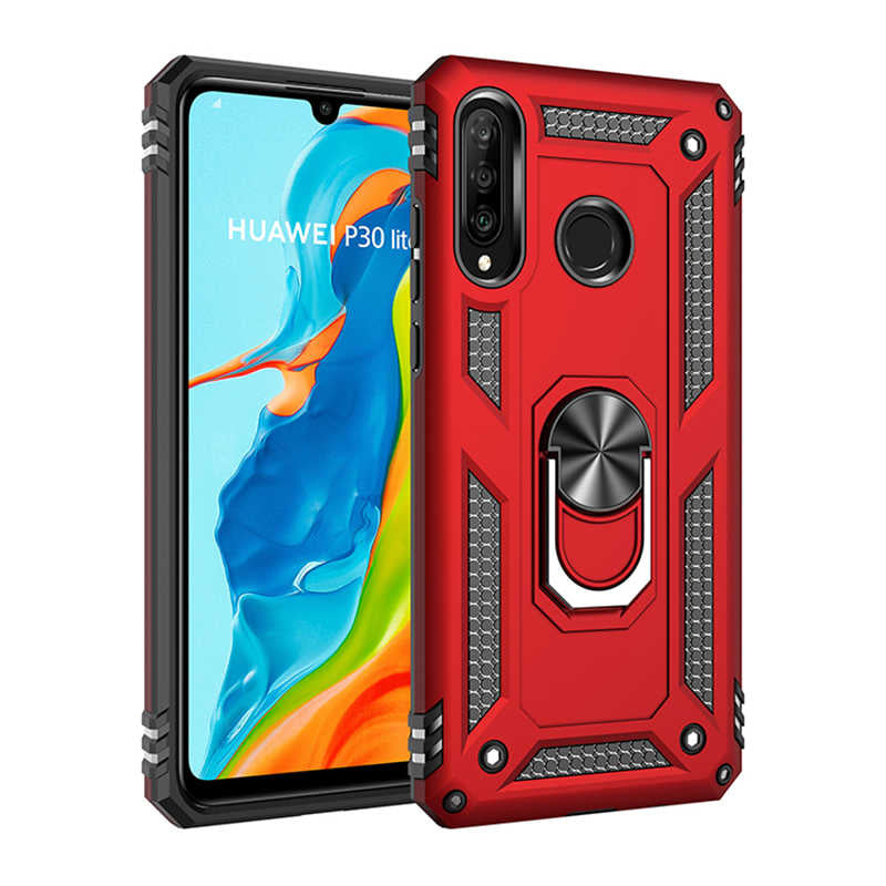 Huawei P30 Lite Kılıf Zore Vega Kapak Kırmızı