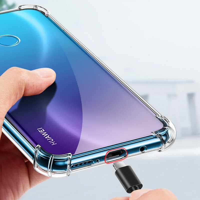 Huawei P40 Lite E Kılıf Zore Nitro Anti Shock Silikon Renksiz