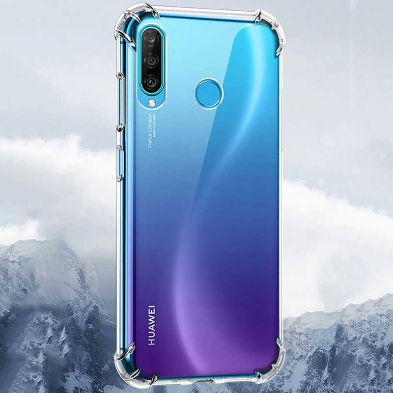 Huawei P40 Lite E Kılıf Zore Nitro Anti Shock Silikon Renksiz