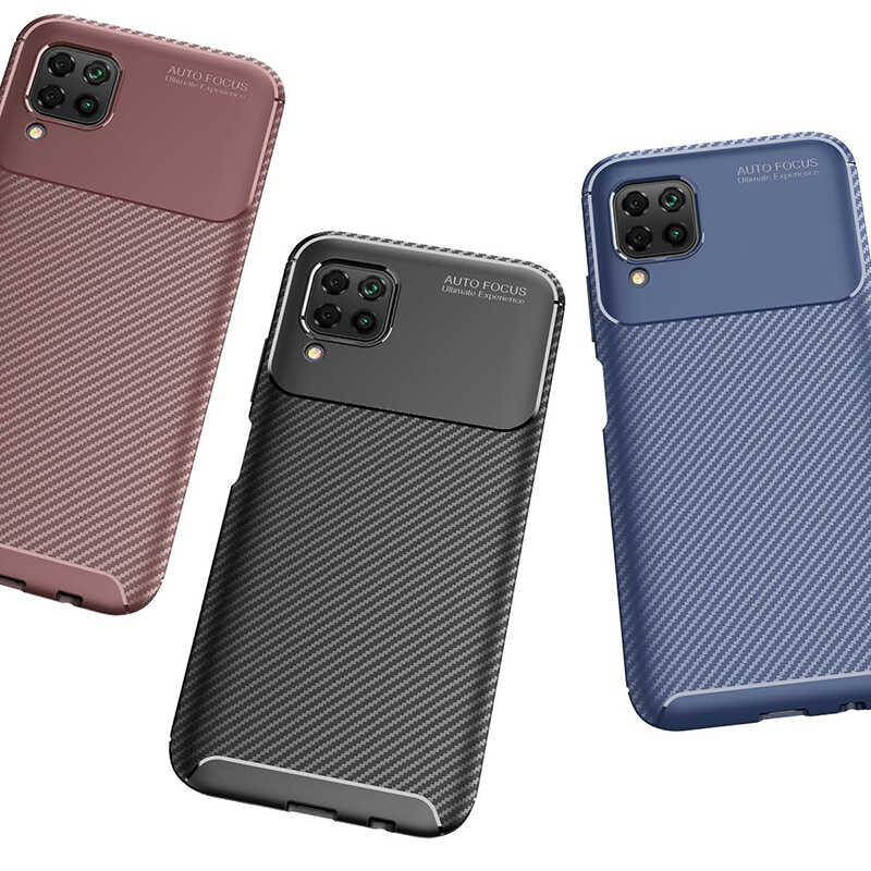 Huawei P40 Lite Kılıf Zore Negro Silikon Kapak Kahverengi