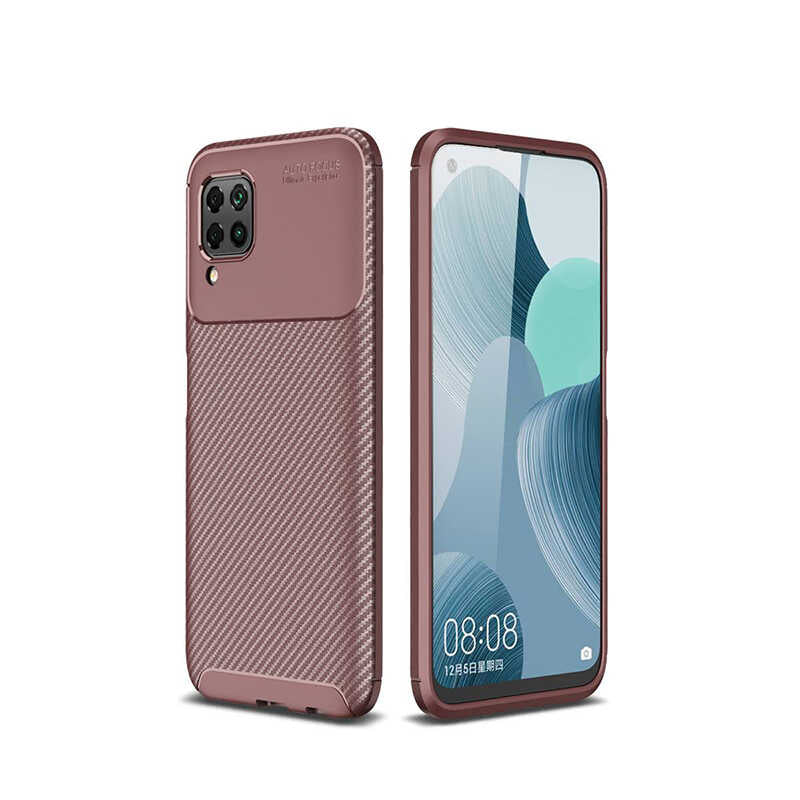 Huawei P40 Lite Kılıf Zore Negro Silikon Kapak Kahverengi
