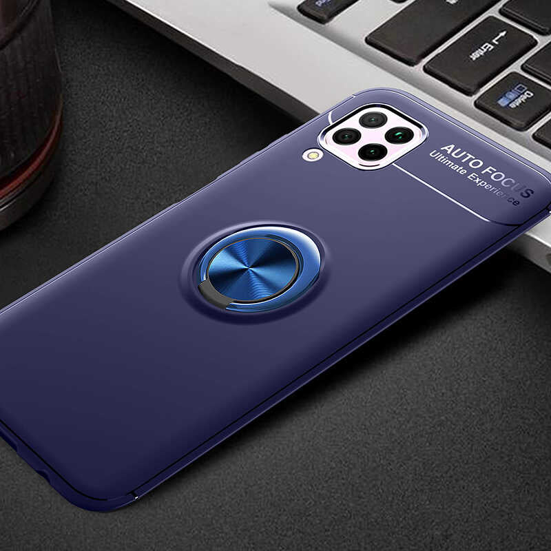 Huawei P40 Lite Kılıf Zore Ravel Silikon Kapak Mavi