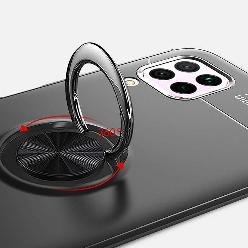Huawei P40 Lite Kılıf Zore Ravel Silikon Kapak Siyah-Kırmızı