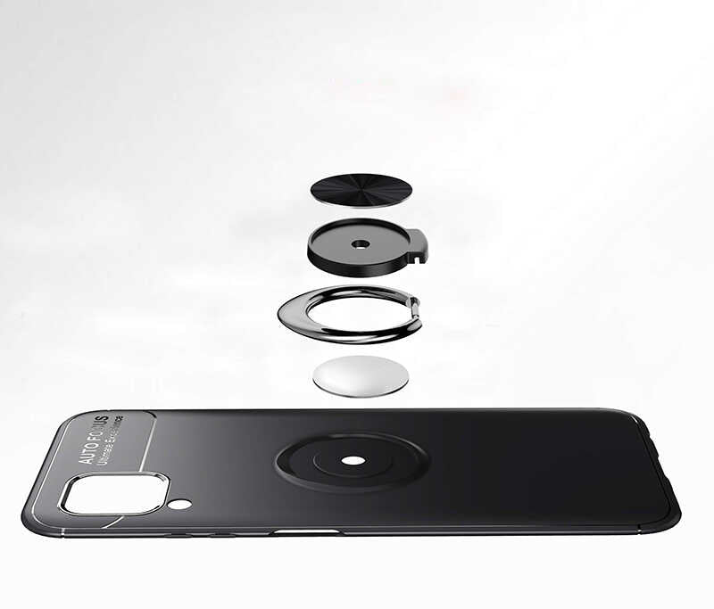 Huawei P40 Lite Kılıf Zore Ravel Silikon Kapak Siyah-Kırmızı