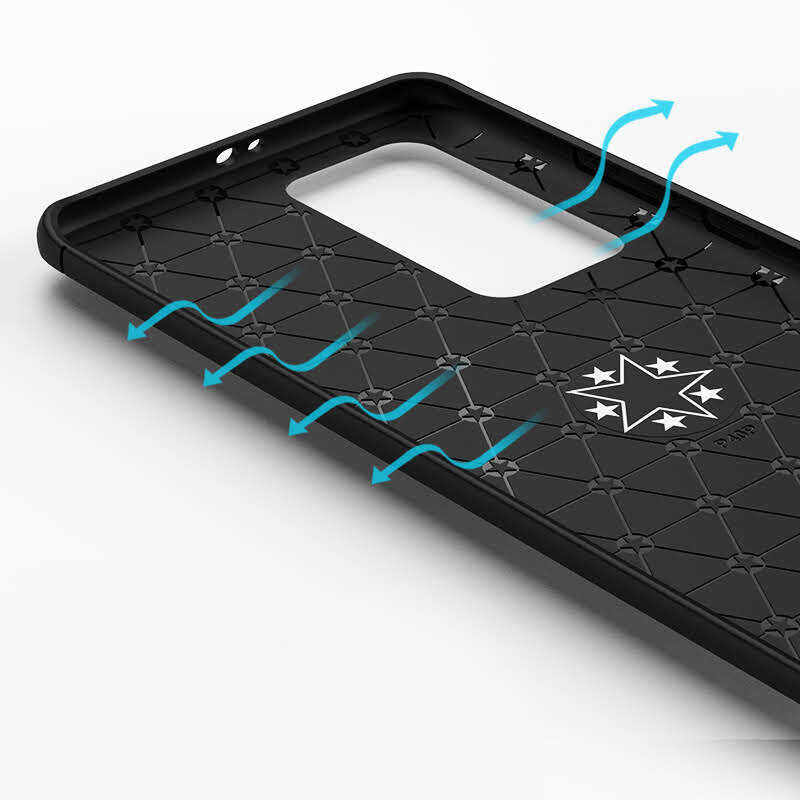Huawei P40 Pro Kılıf Zore Ravel Silikon Kapak Siyah-Kırmızı