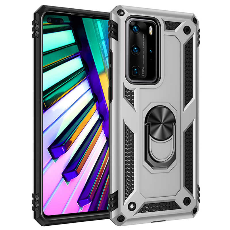 Huawei P40 Pro Kılıf Zore Vega Kapak Rose Gold