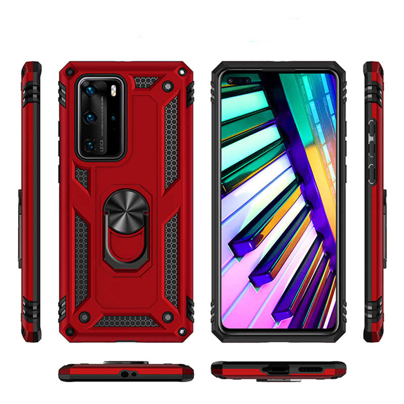 Huawei P40 Pro Kılıf Zore Vega Kapak Rose Gold