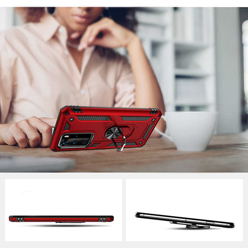 Huawei P40 Pro Kılıf Zore Vega Kapak Rose Gold