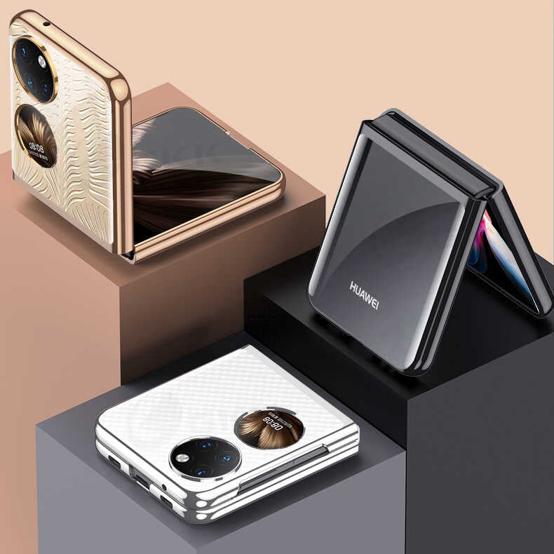 Huawei P50 Pocket Kılıf Zore Kıpta Kapak Siyah