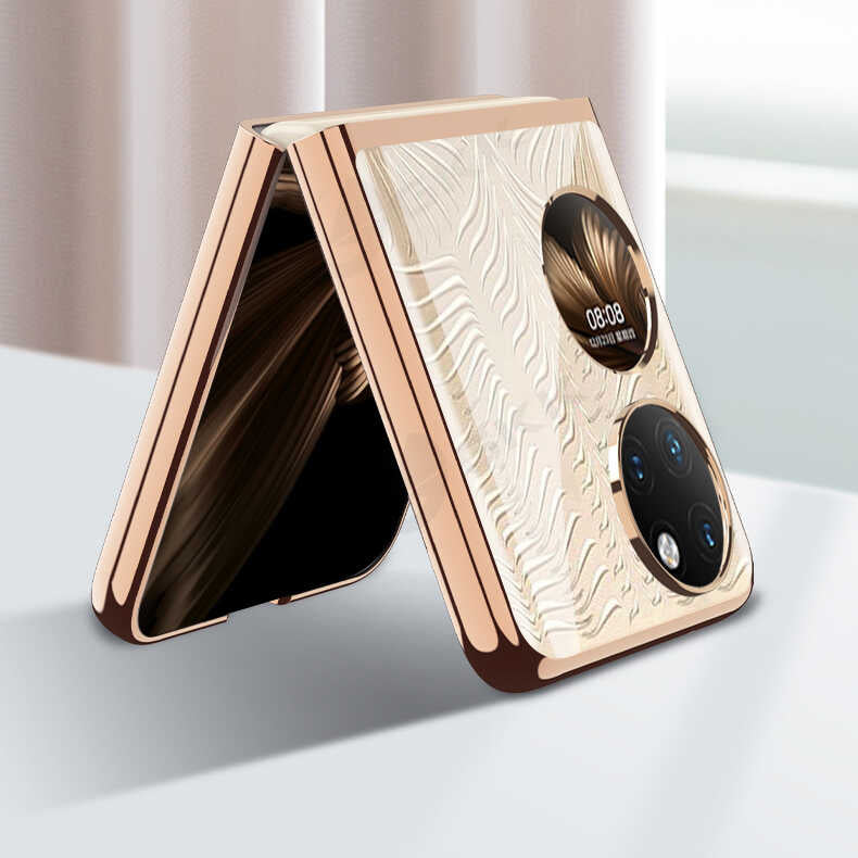 Huawei P50 Pocket Kılıf Zore Kıpta Kapak Gümüş