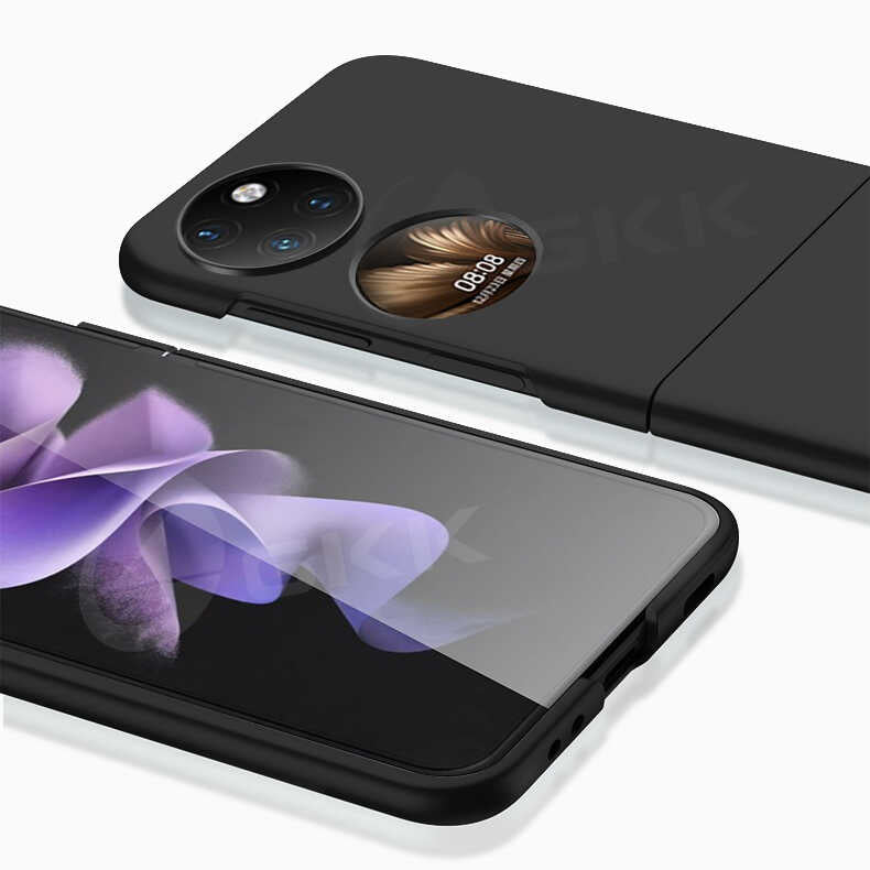 Huawei P50 Pocket Kılıf Zore Sert Kıpta Kapak Siyah