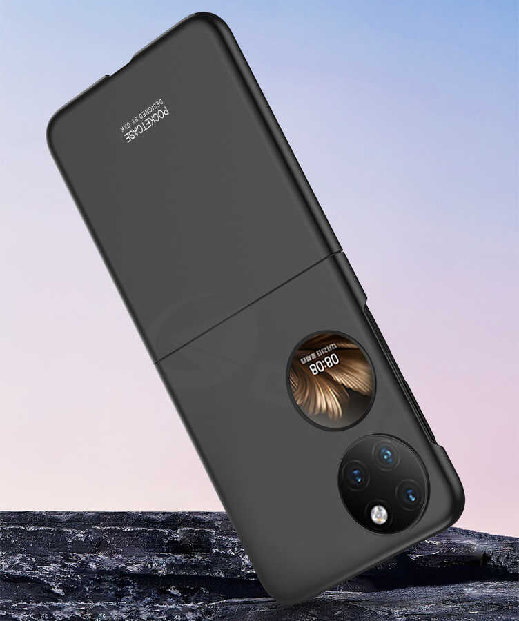 Huawei P50 Pocket Kılıf Zore Sert Kıpta Kapak Rose Gold